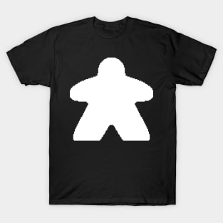 White Pixelated Meeple T-Shirt